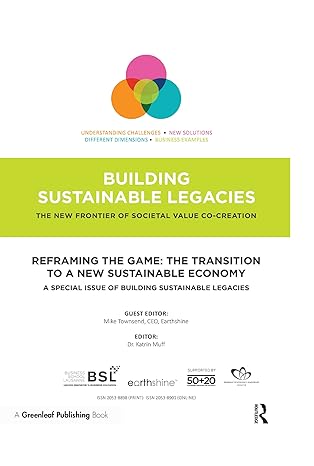 Reframing the Game: The Transition to a New Sustainable Economy: A Special Issue of Building Sustainable Legacies
