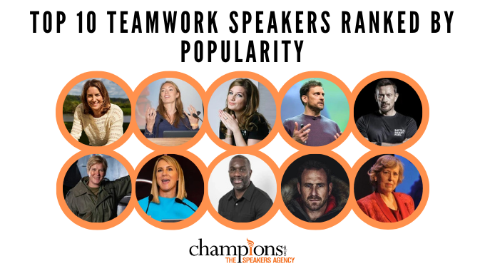 An image of the top 10 teamwork speakers ranked by popularity to hire via Champions Speakers