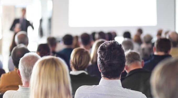 People attending a conference.