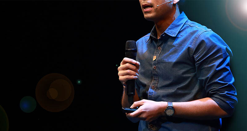 Speaker standing on the stage