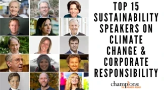 Image of the Top 15 Sustainability Speakers on Climate Change & Corporate Responsibility to hire via Champions Speakers
