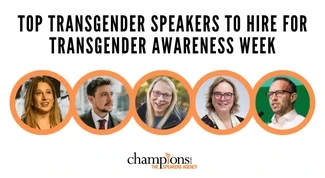 An image of the Top Transgender Speakers to Hire for Transgender Awareness Week via Champions Speakers